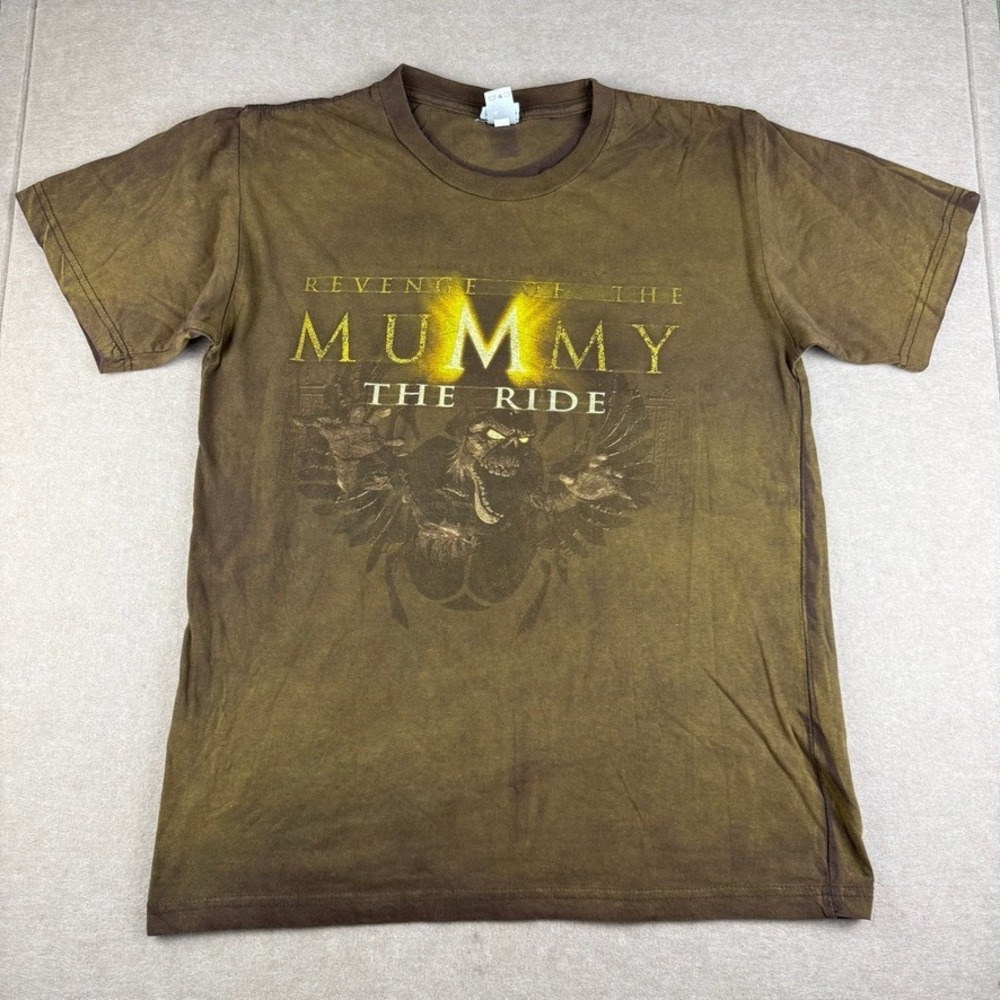 Vintage Universal Mummy Shirt Mens M Brown Revenge The Mummy Ride Movie Promo
